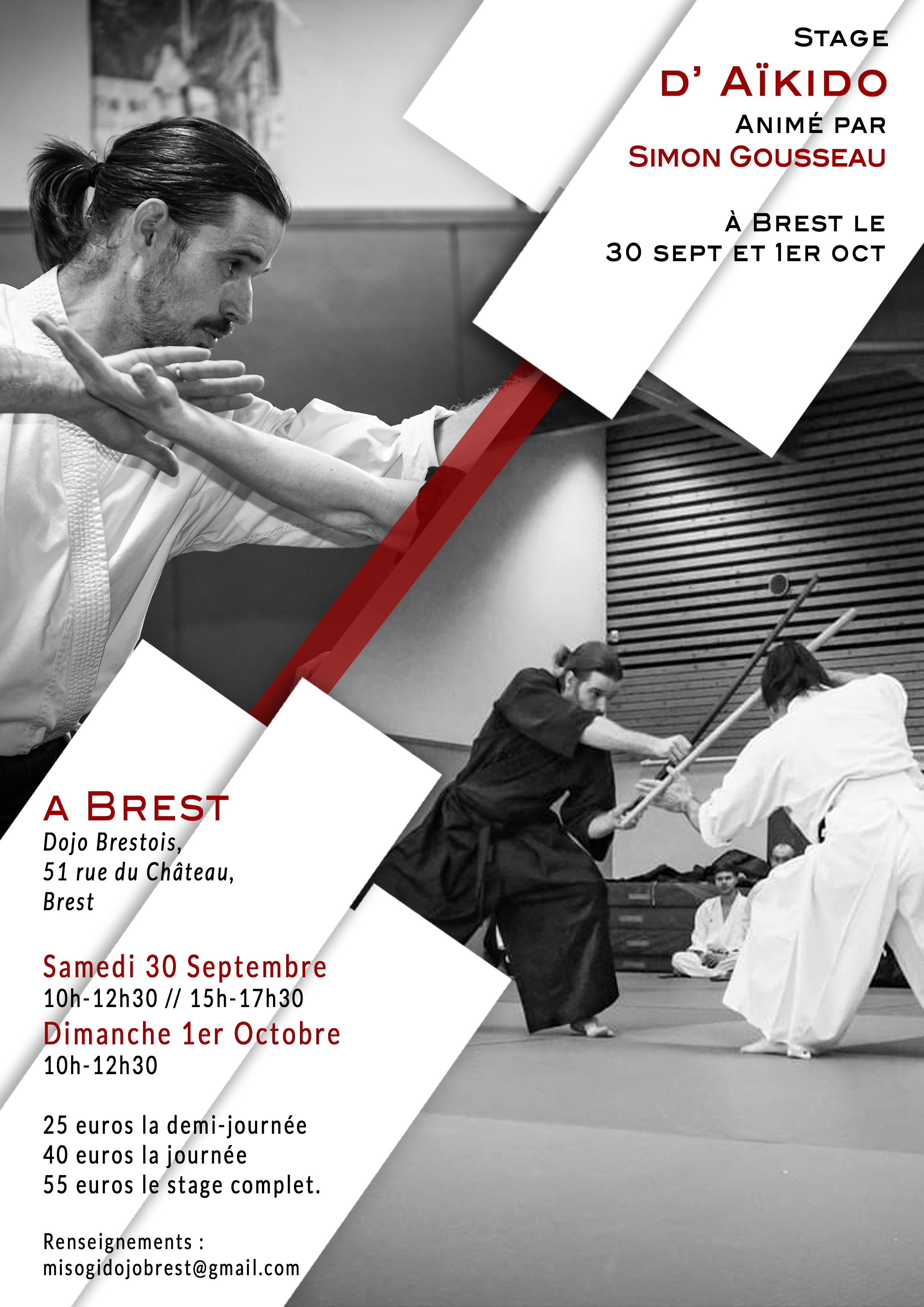 Stage d'Aïkido à Brest, animé par Simon Gousseau